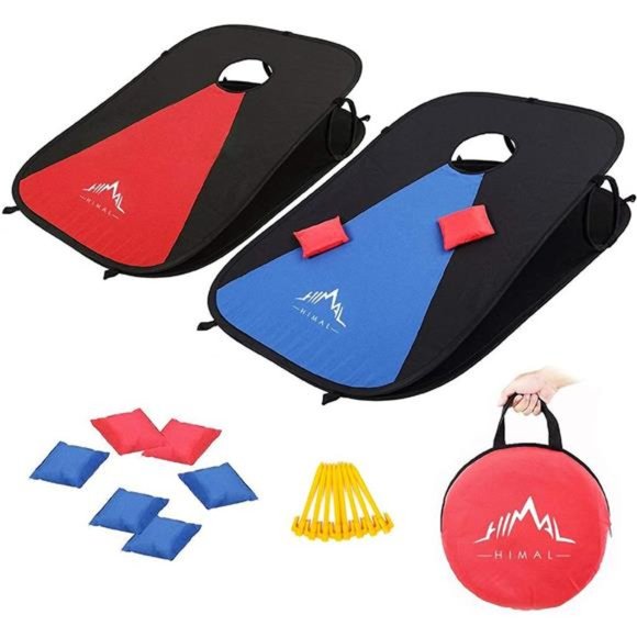 Collapsible Portable Corn Hole Boards with 8 Cornhole Bean Bags (3 x 2-feet) - Picture 1 of 6
